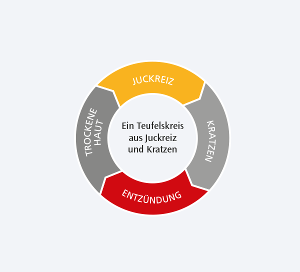 Teufelskreis aus Jucken, Kratzen und Entzündung